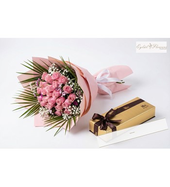 Pembe Gül + Çikolata Konsepti