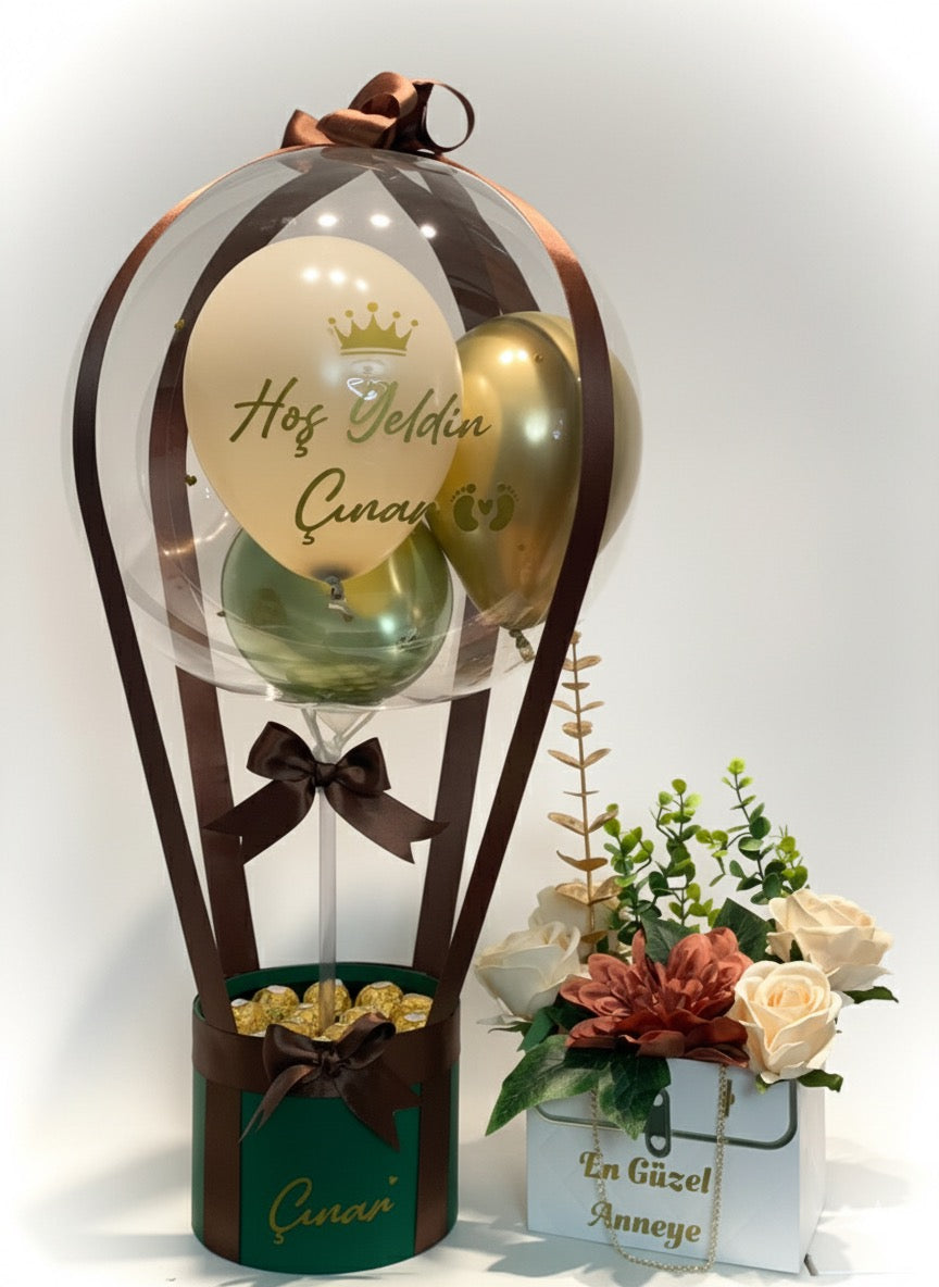 Yeşil Gold Anne Bebek Hoş Geldin Hediye Seti