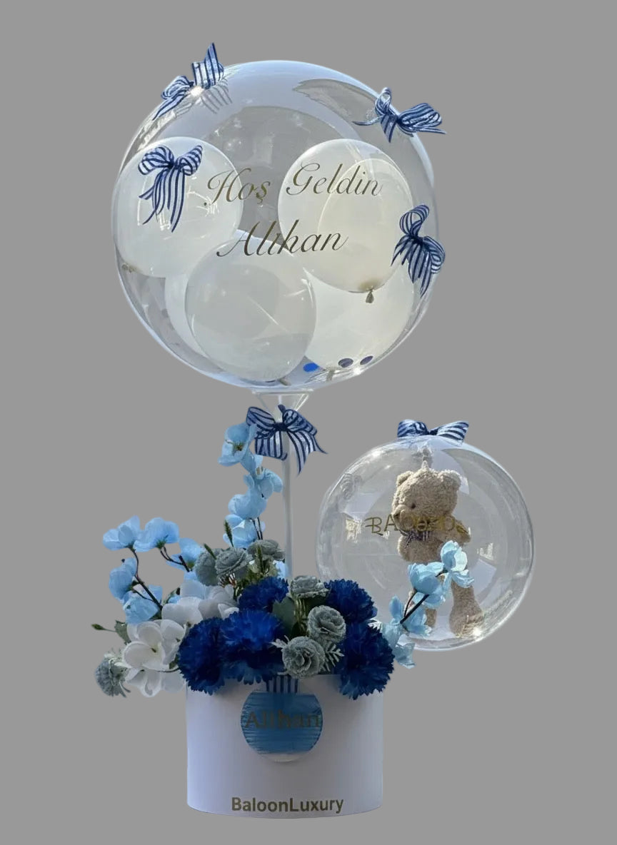 Premium Balon Kutusu – Hoş Geldin Özel Hediye Seti Her Renk Hazırlanabilir
